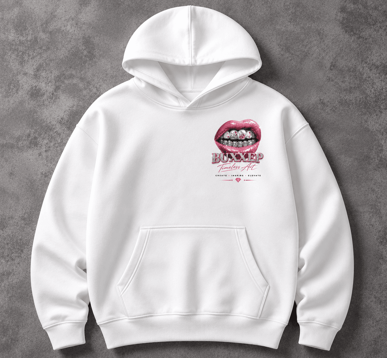 Hoodie BUXXEP Timeless Art Premium – Blanco Edition