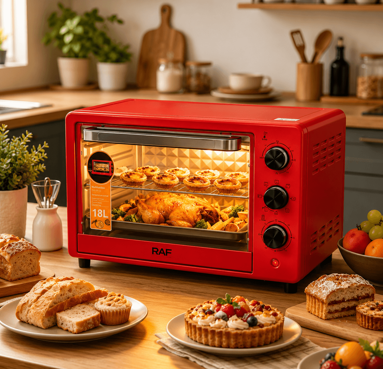 Horno Eléctrico Multifuncional RAF de 18 Litros