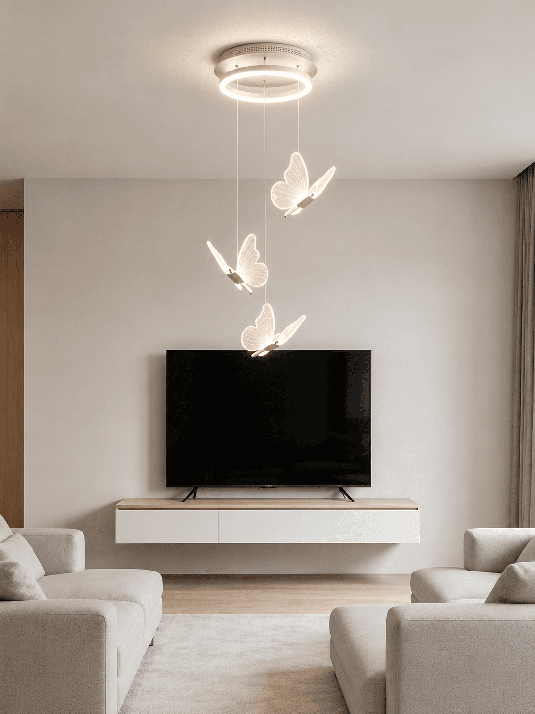 #2M-Lámpara Colgante LED Mariposa – Iluminación Decorativa con Diseño Moderno