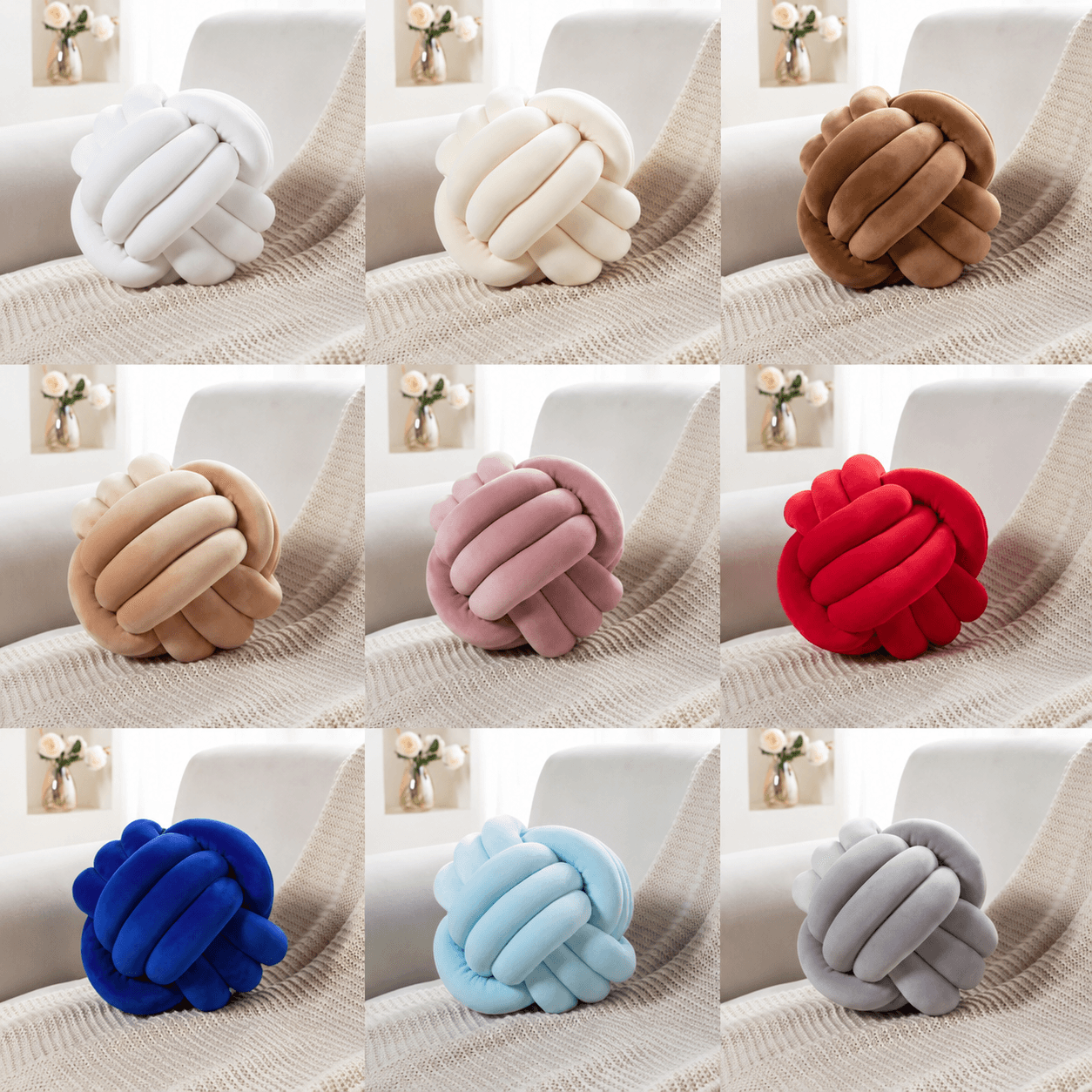 #2M-Cojín Decorativo de Nudo Premium – Diseño Moderno y Súper Suave