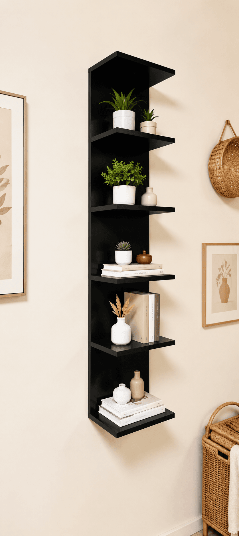 #2M-Repisa Flotante de 5 Niveles – Organizador Decorativo para Pared